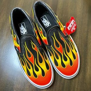 NWT Vans Hot Rod Flame Slip-On